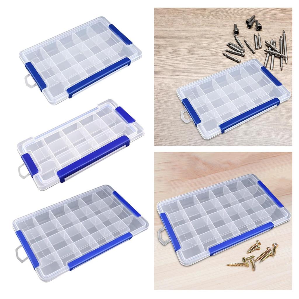 Clear Organizer Box Multipurpose Portable Container for Nail Art DIY Screws Beads Jewelry Storage Box Fishing Tackles Dustproof