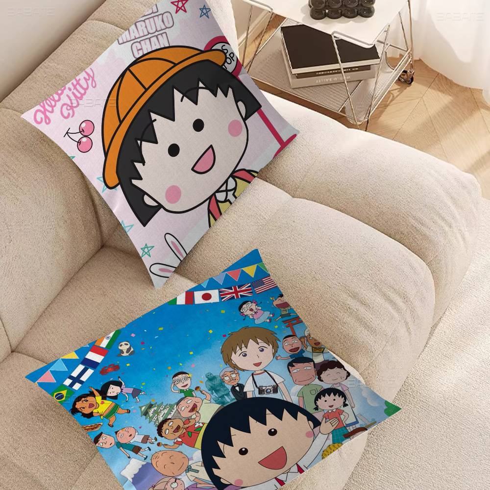 Chibi Maruko-chan Obal na vankúš Obal na vankúš Poťah na čalúnenie Dekoračný vankúš na pohovku Obal na vankúš