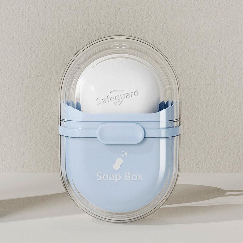 

Travel Soap Box Sealed with Cover Drain Creative Wash Soap Box Portable Travel Soap Drain Box