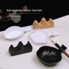 Multifunctional Ink and Water Dish with Bamboo Brush Rest for Calligraphy Supplies
