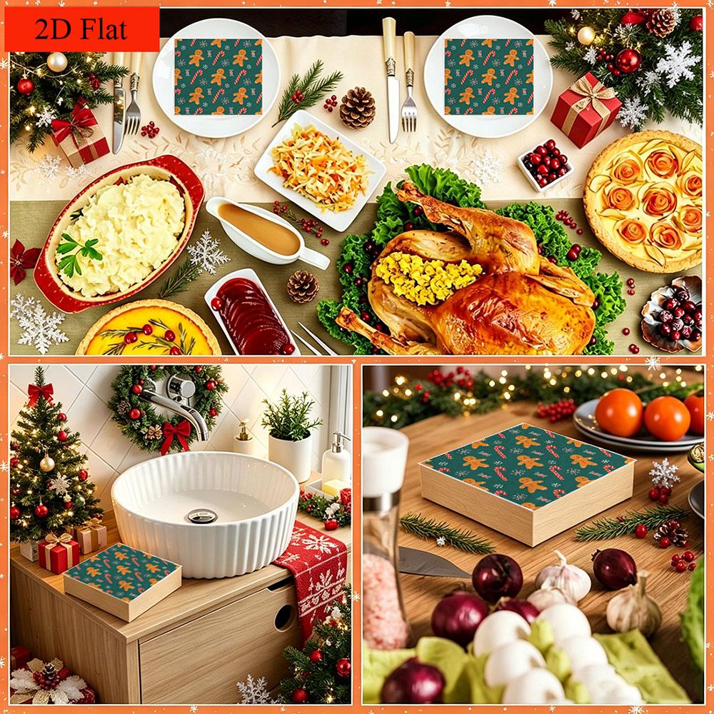20pcs Disposable Napkins with Snowflake Pattern Print for Wedding,Parties,and Daily Use for Thanksgiving Fall Christmas Table Decoration
