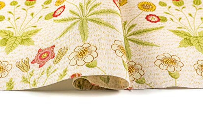 William Morris floral cotton print of Daisy 110cm wide x 1m fabric, "Best Morris" print, cream, pre-cut, MO-4156M