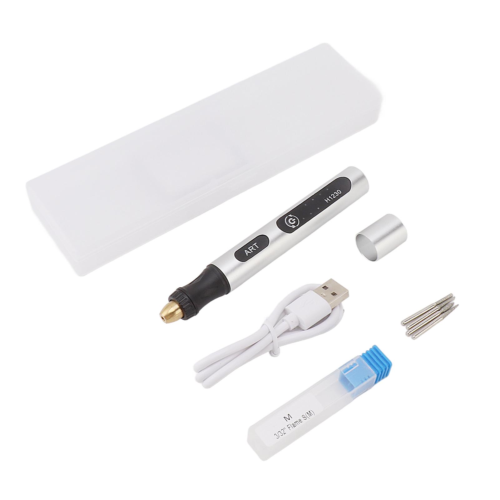 

Portable Electric Engraving Tool Cordless Rotary Tool Non Slip Silver USB 4.2V 300mAh Engraving Pen