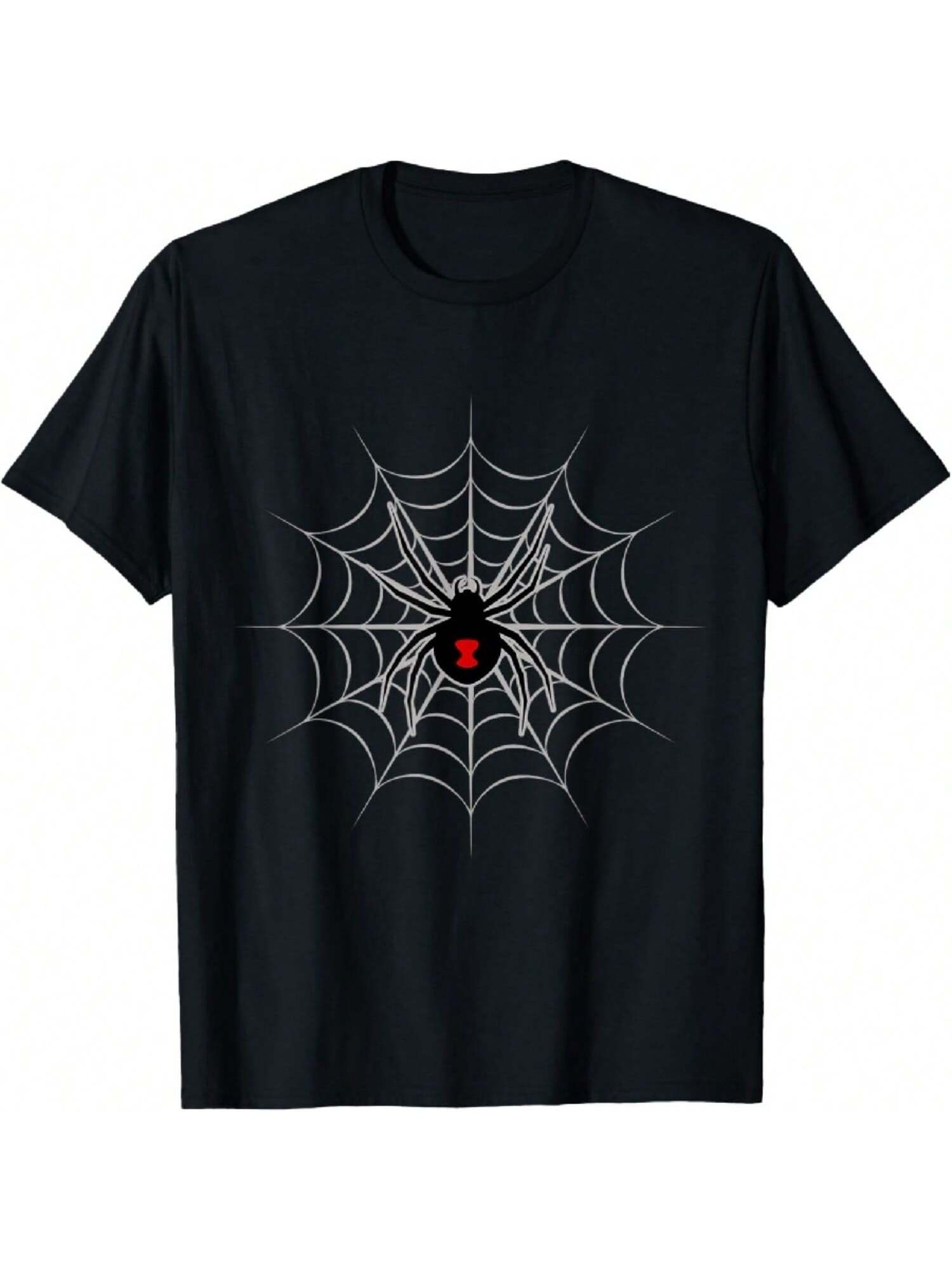 Spider Cobweb Spooky Halloween T-Shirt S разноцветный