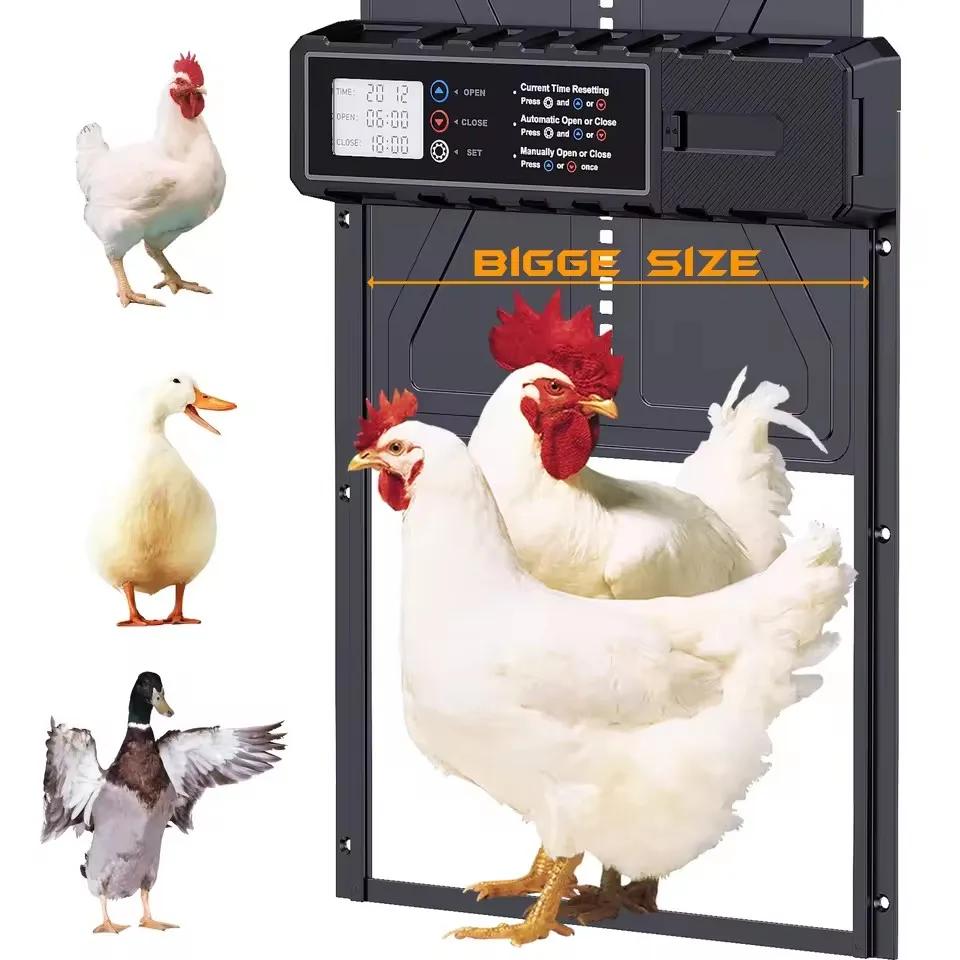 

Aluminum Automatic Chicken Coop Door with Waterproof Large Display Timer Electric Chicken Duck Door Intelligent Pinch Protection чёрный