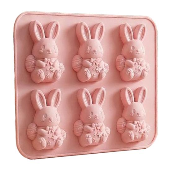 Easter Bunny Mold Set 3D Silicone Ice Tray Food-Grade Safe BPA-Free Non-Stick Easter Bunny Shape Mold for Baking Chocolate Cake Jelly Fudge Snacks