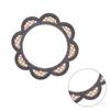 Flower Shaped Woven Rattans Wall Mirrored Round Makeup Mirrored for Entryways X3UC