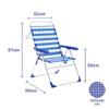 Chaise de Plage Pliable - Marbueno - Rayures Bleu Blanc - Aluminium - 5 Positions - Antioxydante