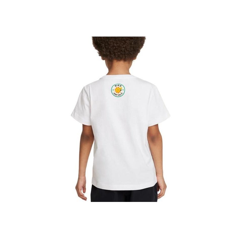 Nike Time To Win Letter Logo Print Round Neck Short Sleeve T-Shirt Kids Tops White FQ3660-100