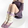 Colorful Lace Bow Ballet-Style Calf Socks: Autumn & Winter Leg Warmers