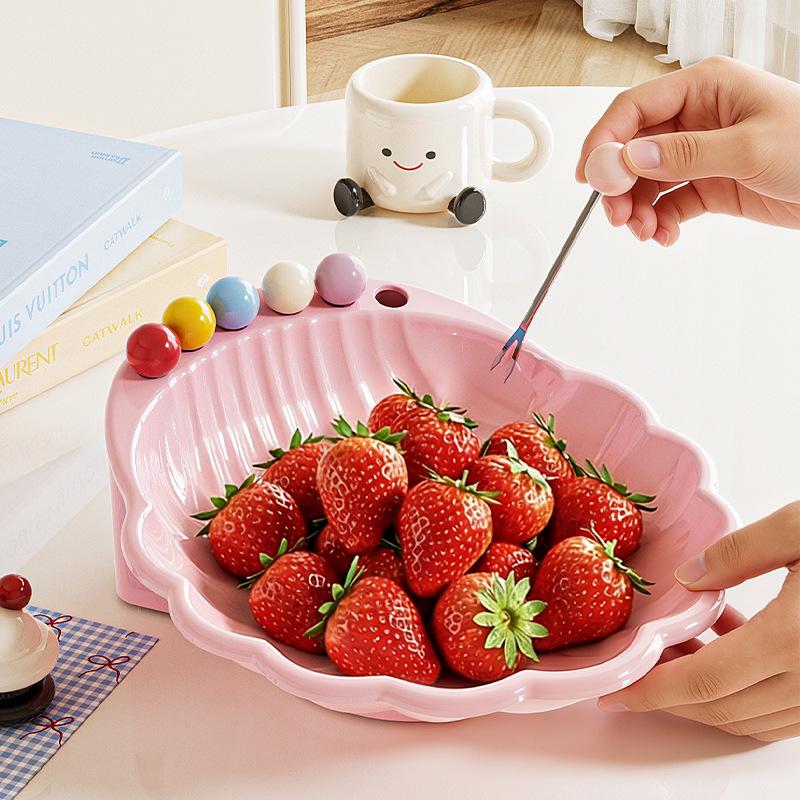 Dopamine Shell Fruit Plate with Forks - Stylish Living Room & Dining Decor