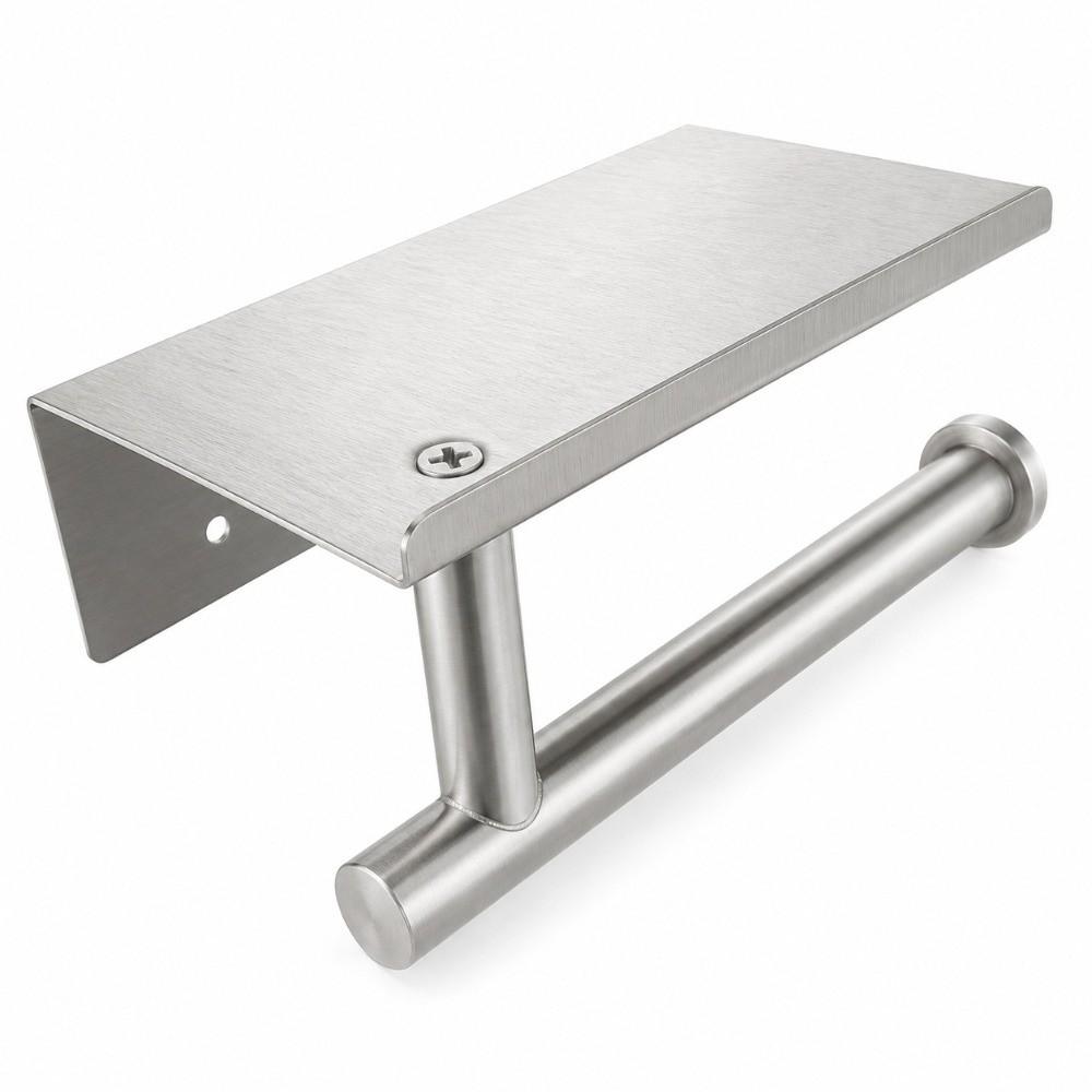 Wall Mounted Stainless Steel Toilet Paper Holder Self-Adhesive Paper Towels Holder  Indoor Use
