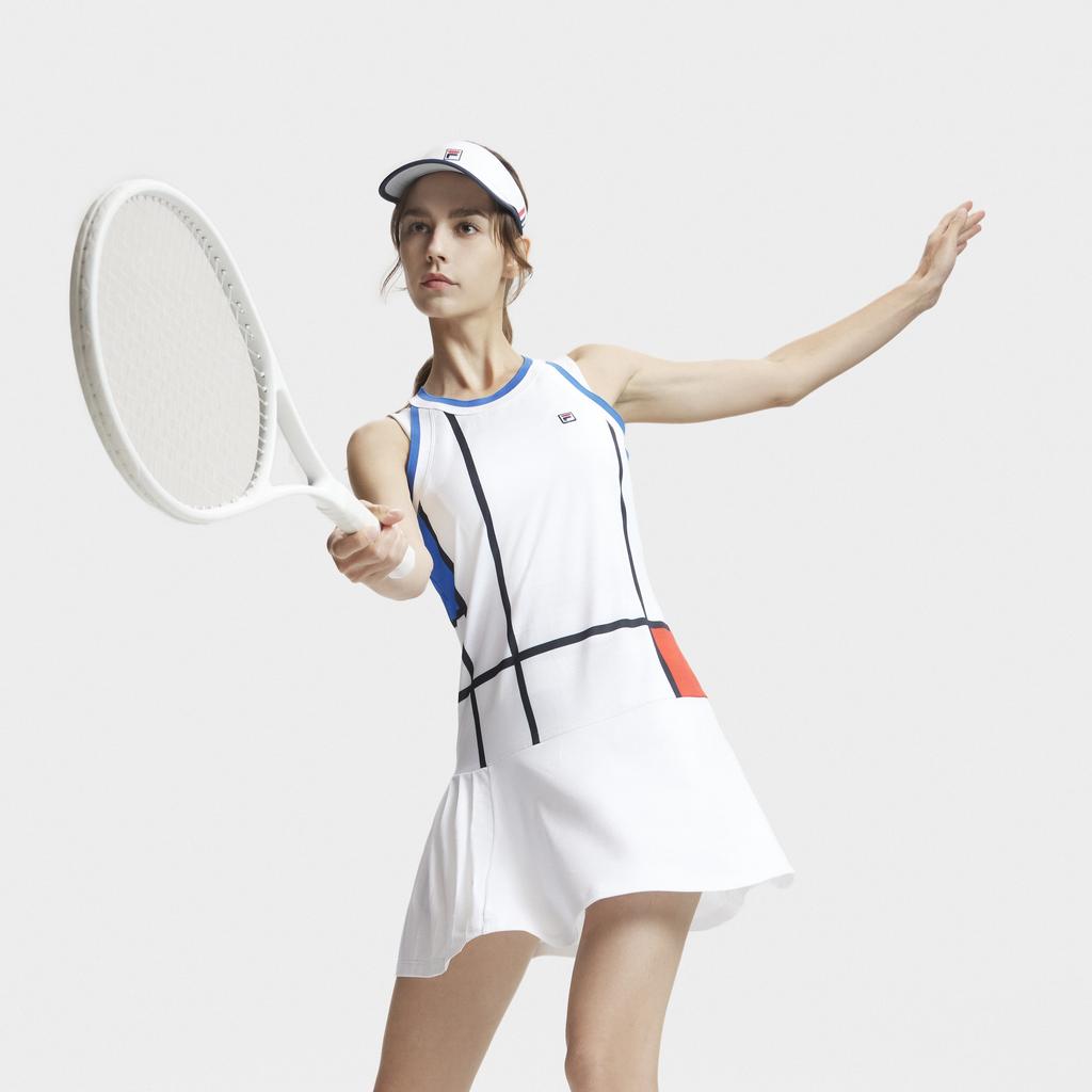 New FILA Sleeveless Dresses Women's White A11W423311FWT