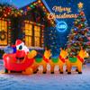 10.17FT Inflatable Toy Santa Claus Sleigh Reindeer Christmas Yard Decoration LED Lit Xmas Supplies Home Ornament Festive Gift