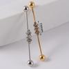YW Industrielle Barbell Ohrringe Piercing Schmuck Chirurgischer Edelstahl Scaffold Piercings CZ Bar für Damen Herren