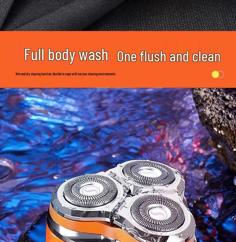 Men's Rechargeable Mini Three-Blade Electric Razor - Portable Magnetic Suction Beard Trimmer