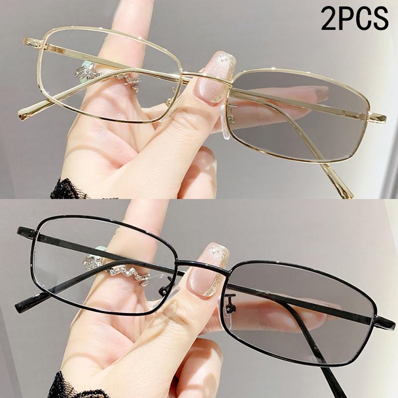1/2/3PCS Small Frame Anti-blue Light Glasses Fashionable Metal Progressive Photo-sensitive Anti-glare 026
