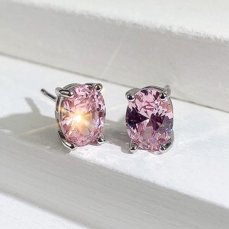 Классические и простые серьги-пусеты с 4 крапанами и фианитами, пирсинг ушей, розовые/желтые/кристальные серьги для женщин, неподвластные времени ювелирные украшения