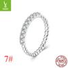 Stylish Sparkling Mozzarella Diamond Textured Ring, Stylish And Elegant Luxury S925 Sterling Silver Ring Jewelry