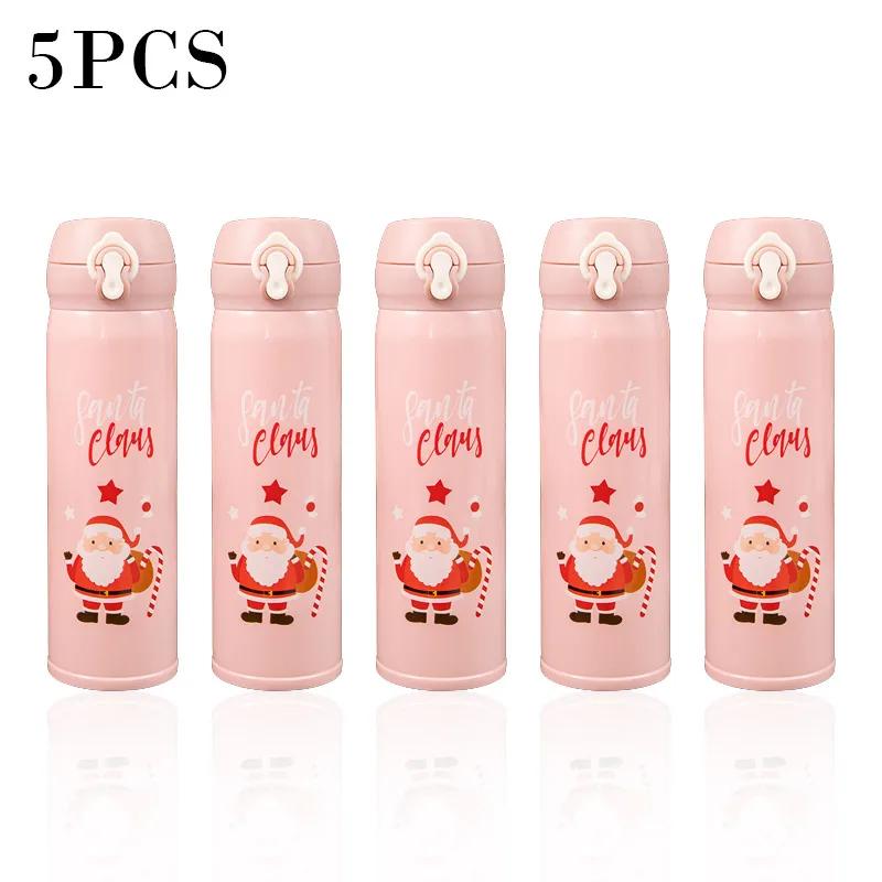 500ml Christmas Thermos Cup Stainless Steel Vacuum Water Bottle with Lid Elk Santa Thermos Cup Christmas Gift Christmas