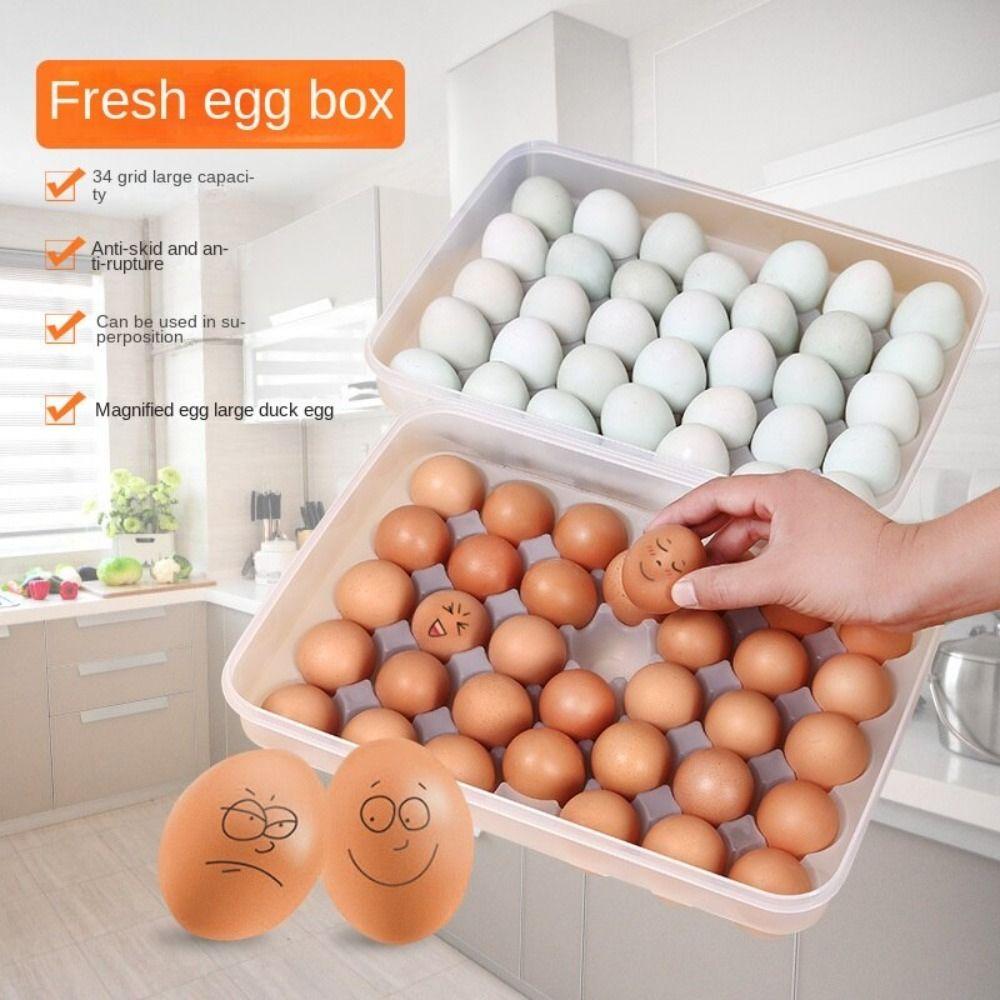 

Прозрачный ящик для хранения яиц, штабелируемый холодильник, коробка для свежих продуктов, пылезащитный органайзер для хранения, кухня