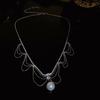 European and American exaggerated diamond-set love water drop fringe necklace design sense collarbone chain bridal temperament item decoration