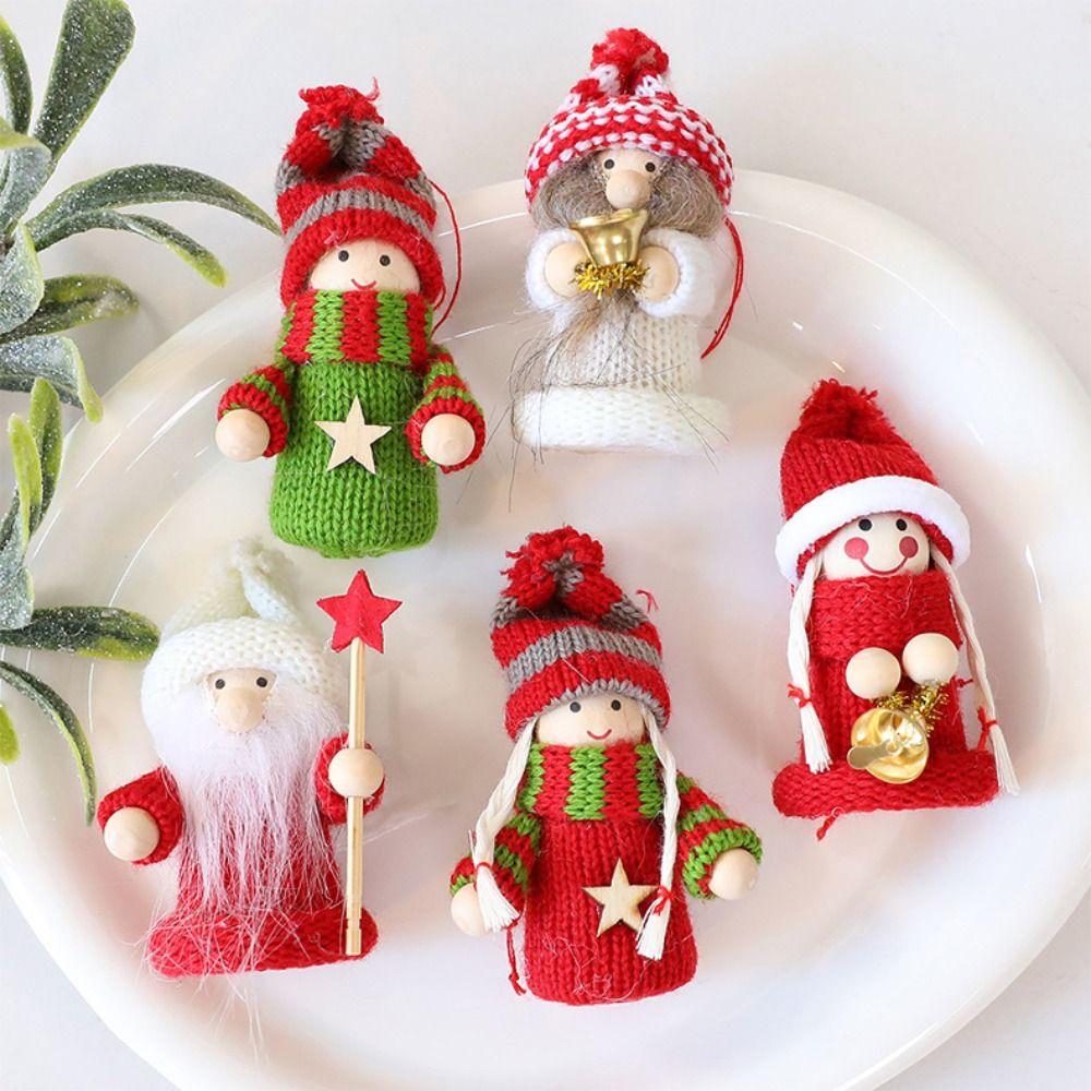 Hanging Loop Christmas Doll Ornaments Christmas Figurine Set Seasonal Party Decor