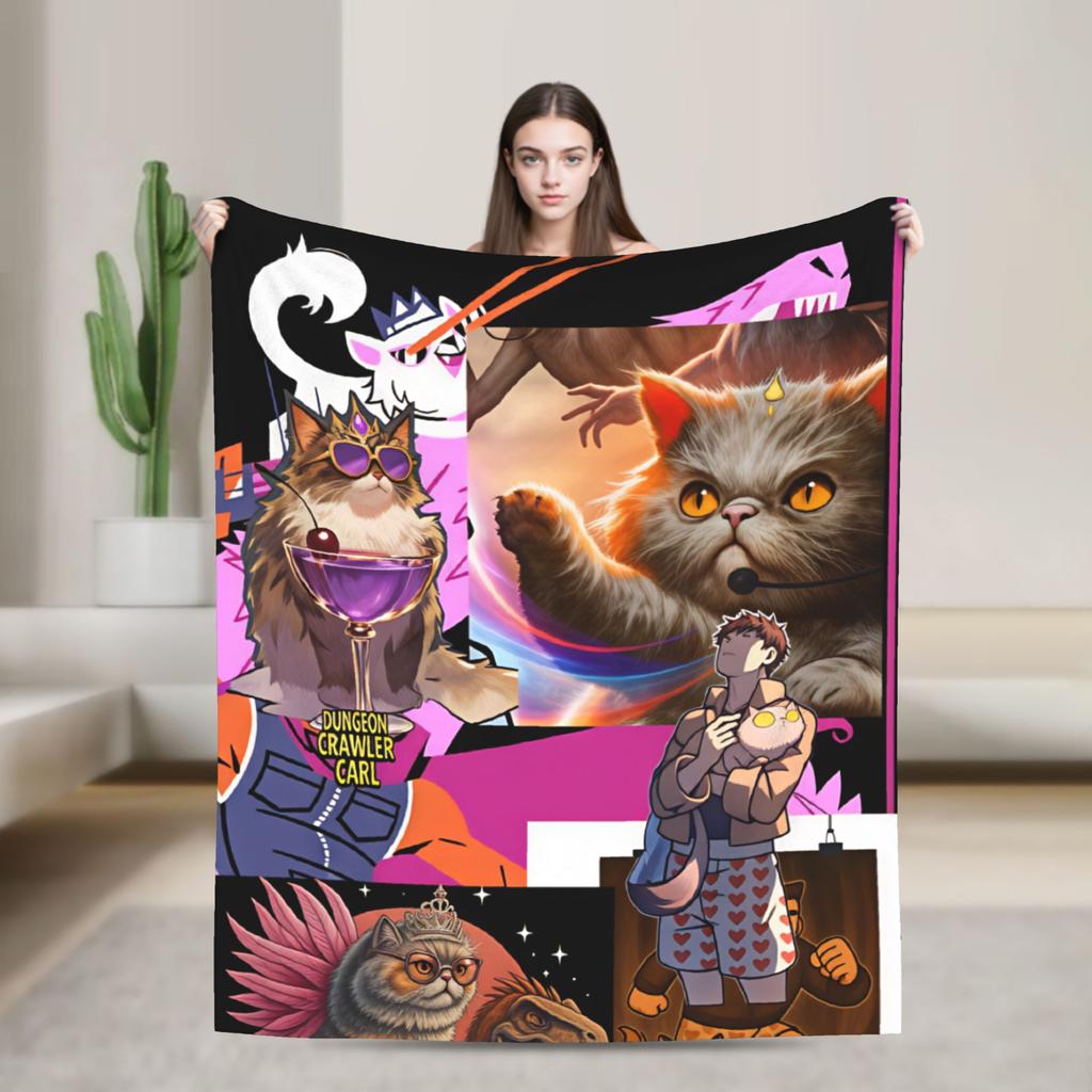 Dungeon Crawler Carl Blankets Soft Fluffy Plush Throw Blanket For Couch Bed Airplane Travel Flannel Bedspread Bed Cover