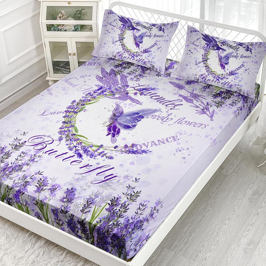 Beautiful Butterfly Pattern Mattress Three-Piece Digital Printing Bedding Mattress Three-Piece Set Small And Fresh