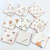 Baby Towel Soft Teething Bib Cute Print Burping Cloths Cotton Handkerchief Sweat Wipe Cloth Newborn Bath Towel Facecloth