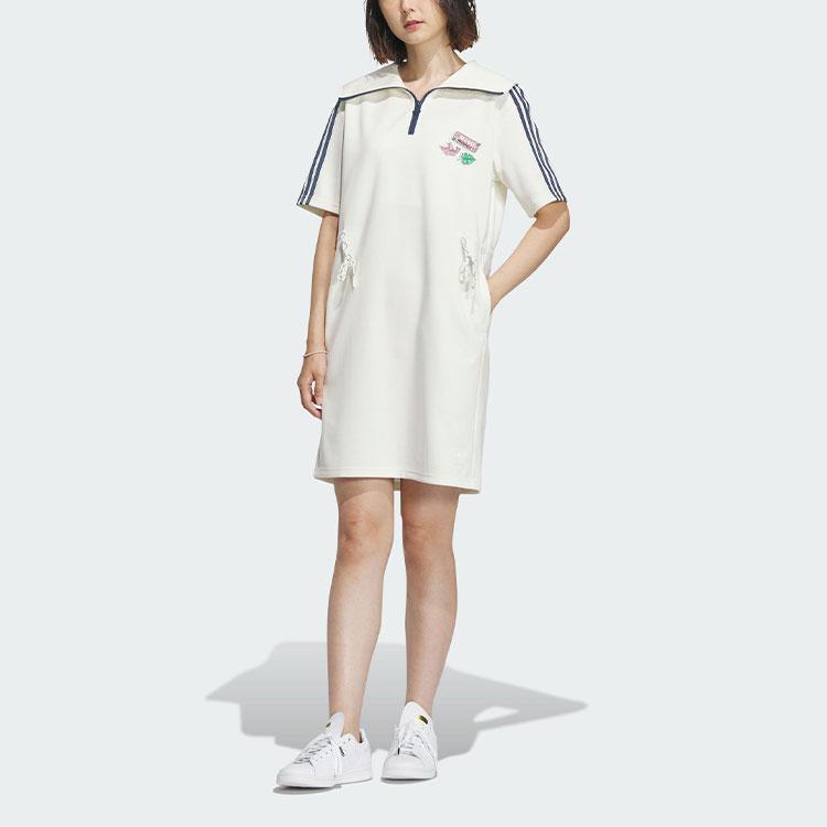 adidas Originals Women's Summer Holiday Graphic Play Knit Dress 'Off White' IW6304