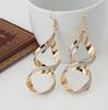 Fashion Punk Gold Silver Color Metal Spiral Earrings For Women Long Wave Dangle Drop Earings Statement Jewelry Oorbellen