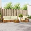 Outdoor Sofa Set 7 pcs Natural and Cream Solid Acacia Wood