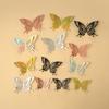 12 Pcs Butterfly Wall Decor 3D Hollow Butterflies Sticker for Birthday Cake Cupcake Toppers Removable DIY Mural Art for Room Office Bedroom