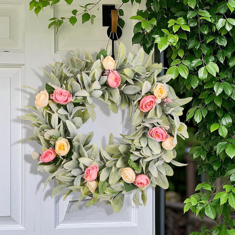 Garland Door Hanging Summer Wreath Easter St. Patrick'S Day Wreath Rabbit Earflower Wreath