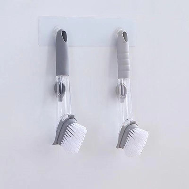 

Щетка для чистки кухни 2 в 1 Щетка для чистки с длинной ручкой и съемной щеткой Диспенсер для губки Щетка для мытья посуды 1