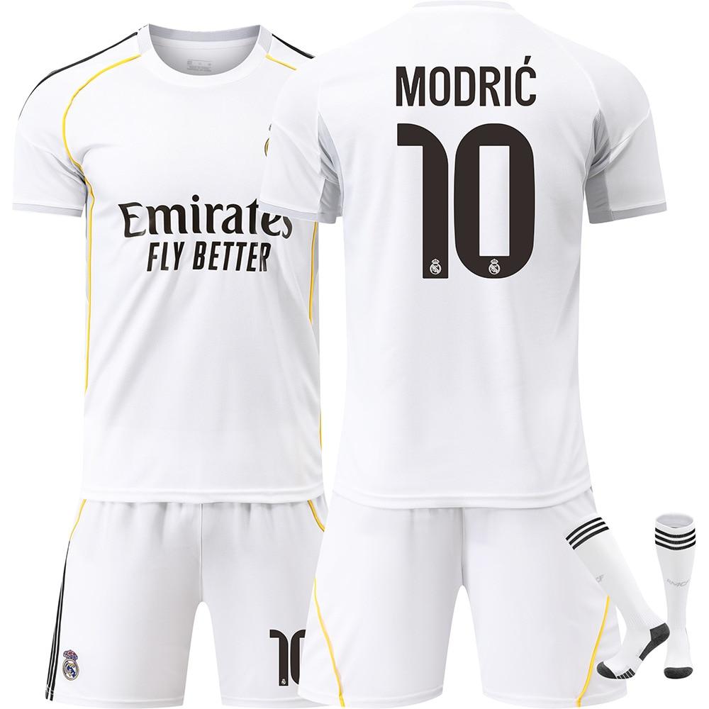 Set Maglia da Calcio Real Madrid Mbappe Bianco Edizione per i Tifosi Kit