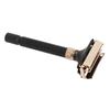 Shaving Handle Metal Safety Double Edge Reusable Shaving Long Handle for Men Women Black
