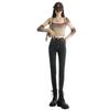Women's Smoke Grey Fleece-Lined High-Waisted Denim Jeans, 2023 Trendy Stretchy Slim-Fit, Autumn/Winter Style, Flattering Small Leg Design