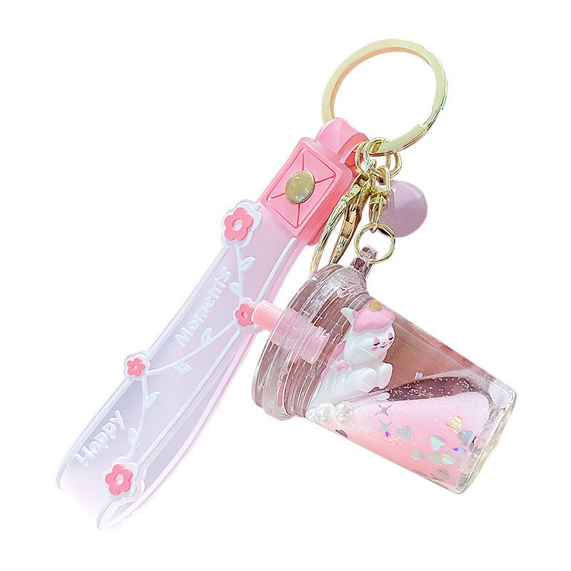 Adorable Unicorn Milk Tea Keychain Ornament - Cute Pendant for Bags and Cars