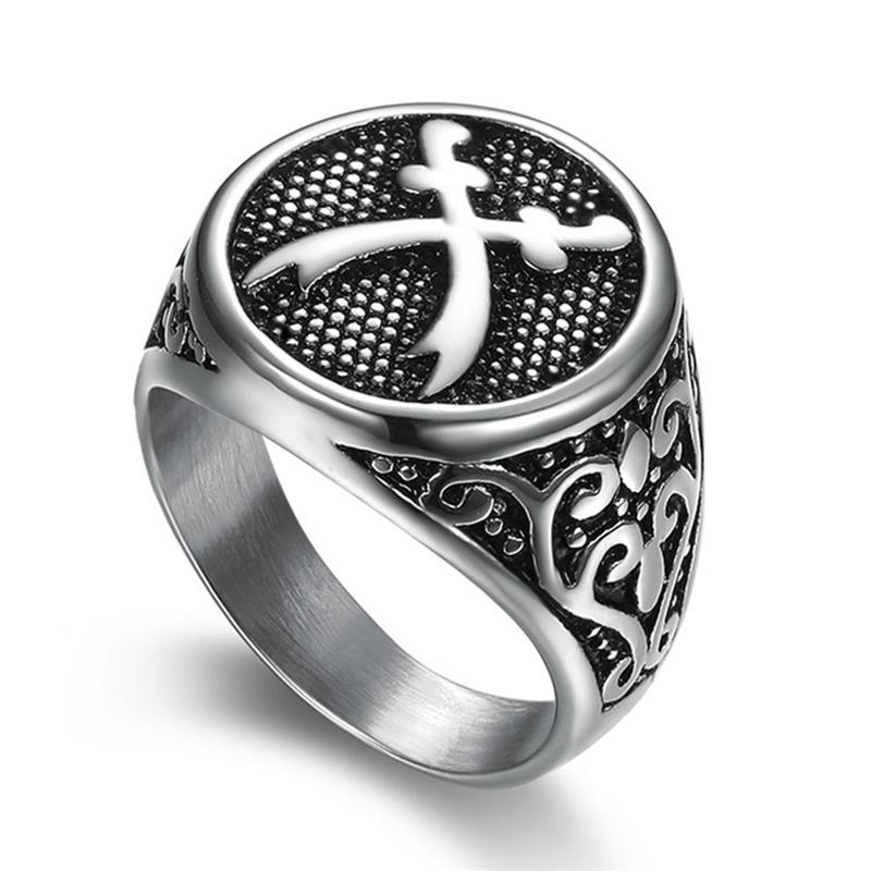 

Sword Zulfakra Imam Ali Islamic Men Ring Silver Titanium Stainless Steel Muslim Jewelry Band Punk Hip Style Seal 12