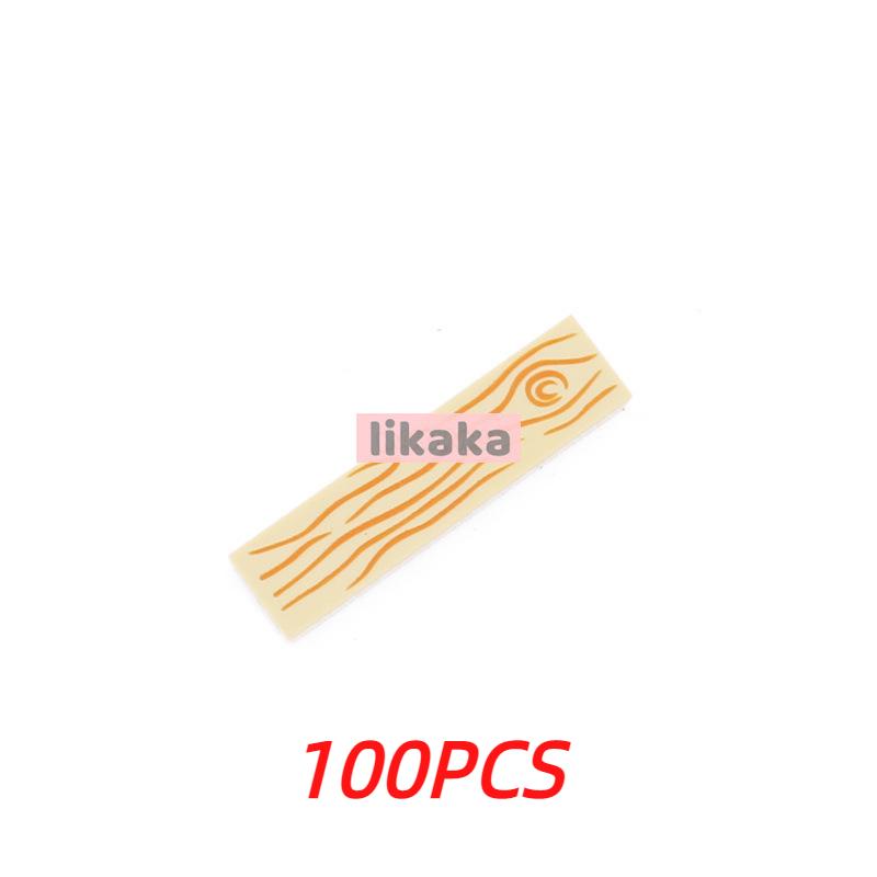 100Pcs Moc 1X4 Panel With Nails Printed Wood Board Building Blocks Parts Blocks Accessories Toys For Kids Compatible With 2431