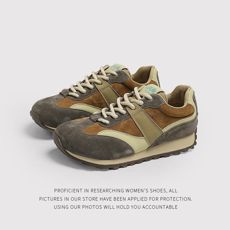 Maillard Genuine Leather Vintage Versatile Comfortable Casual Argan Shoes, German Training Shoes For Women