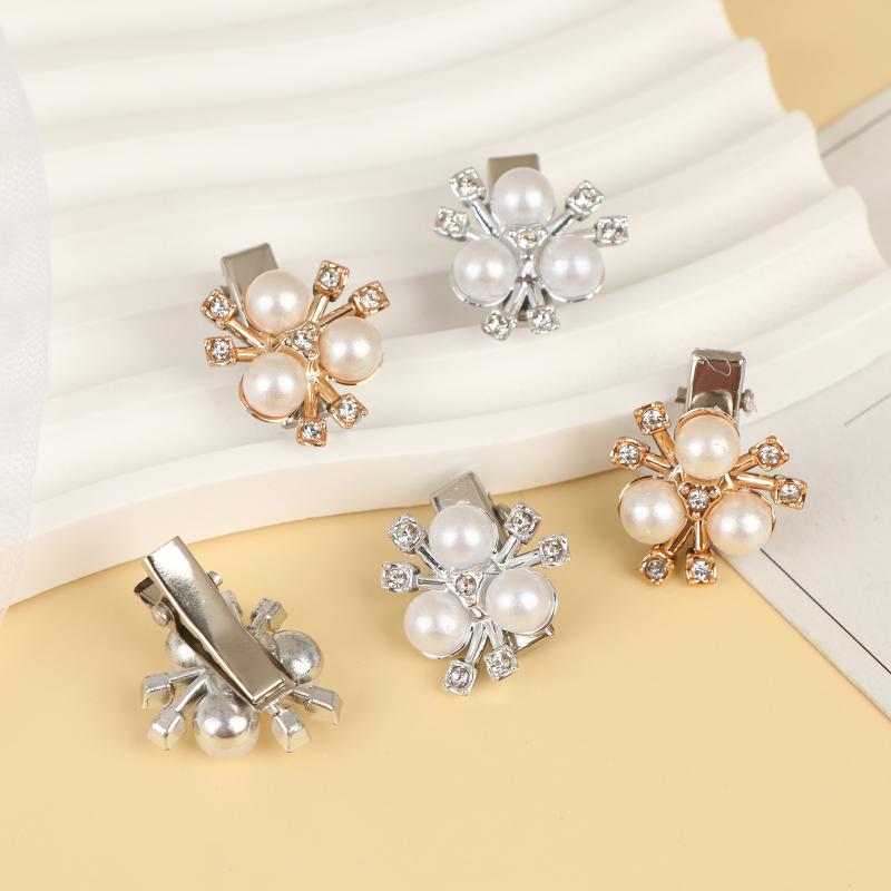 10Pcs Small Sparkling Rhinestone Flower-Shaped Hairpin Decoration For Women Girls Headdress Hair Accessories