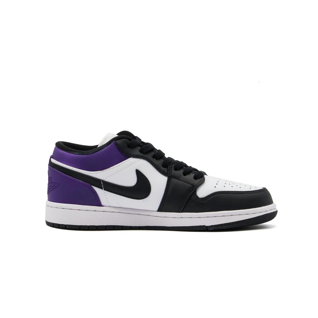 Jordan Air Jordan 1 Abrasion Resistant Low Top Vintage Basketball Shoes Unisex Black Purple DC0774-101(Team1393-2)