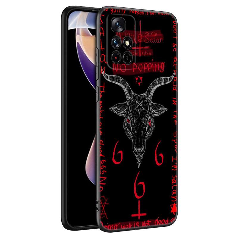 Demonisk Satanisk Skummel Hodeskalle Telefondeksel For Xiaomi Redmi Note 7 8 9 10 Lite 11 11E 11T 12 Pro 11S 4G 10T 5G 8T 9S 10S Svart Deksel