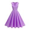 Women's Fashion Party Solid-Color Short-Sleeve Collared Bow Casual Dress For Summer