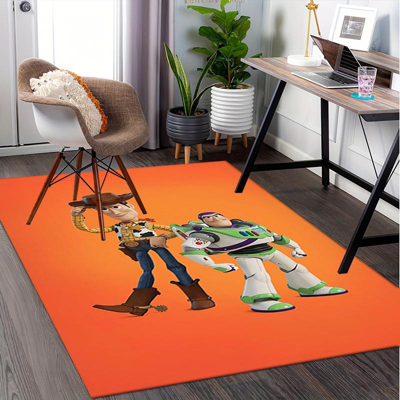 Office Rug Cowboy, Robot theme 3D Printed Anti-Slip Rug-Machine Washable for Living Room