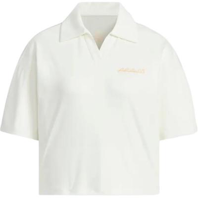 Ver Logo Comfortable Short Sleeve Polo Shirt Women Tops White JM8789