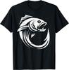 Fish Hook Minimal Artwork Angler's Simple Line Fishing Lover Gift Unisex T-Shirt Mens Womens Tees Top